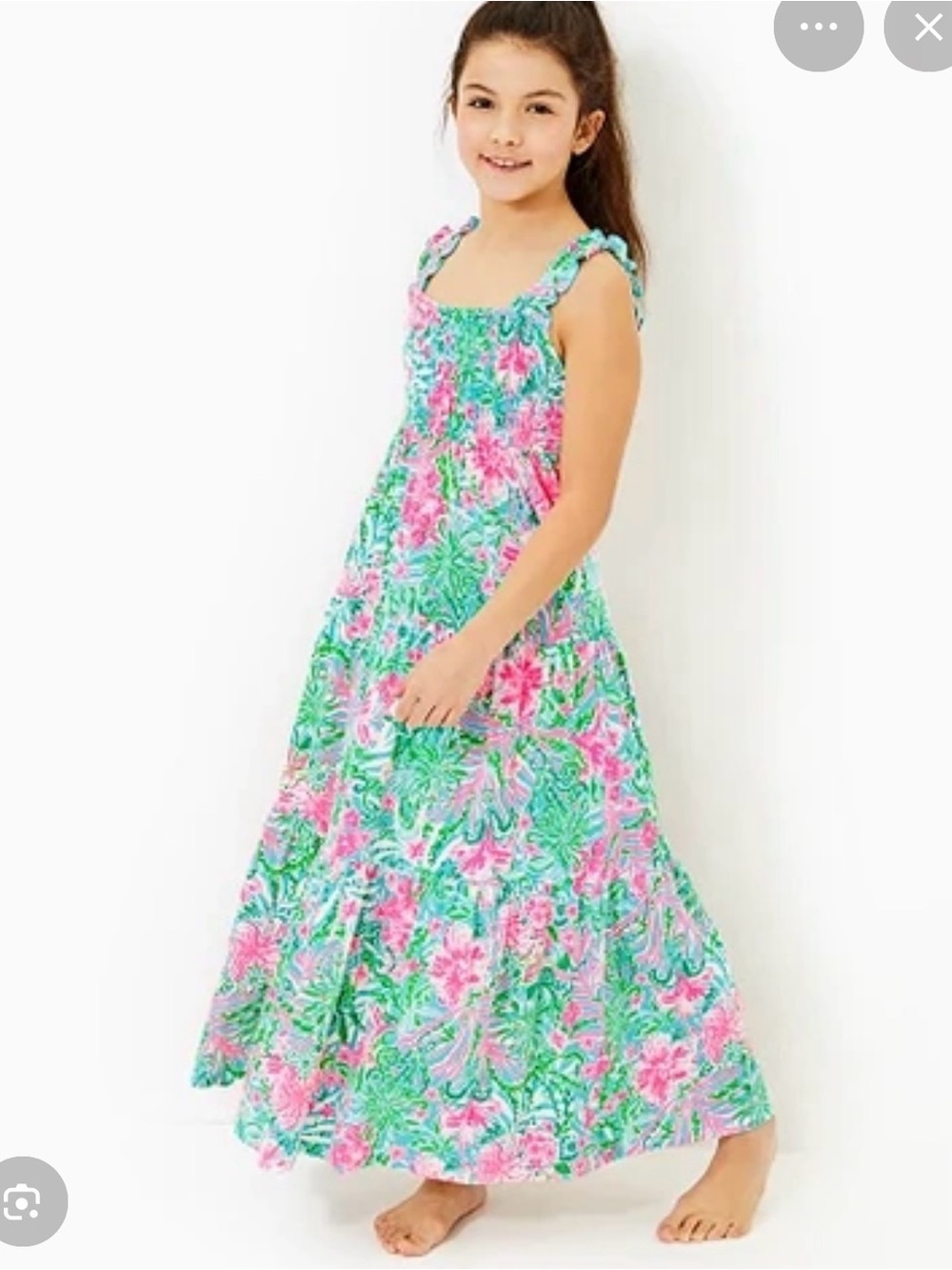 Lilly Pulitzer Mini Hadly Maxi dress Leaf it Wild Girls L 8-10
